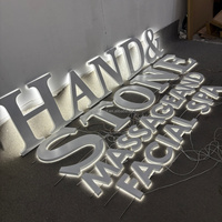 Letras de Canal Retroiluminadas para Exteriores, Letreros Publicitarios Personalizados con LED para Fachadas de Tiendas, Letrero Comercial 3D de Acero Inoxidable y Acrílico con Logotipo