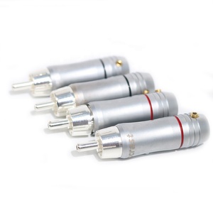 Amplificateur Home Cinéma Audiophile Adaptateur VGA <span class=keywords><strong>RCA</strong></span> YIVO XSSH Audio Hifi <span class=keywords><strong>Prise</strong></span> <span class=keywords><strong>RCA</strong></span> Mâle en Laiton Plaqué Argent avec Trou de Câble 8mm pour Voiture et Ordinateur - Product Image 1