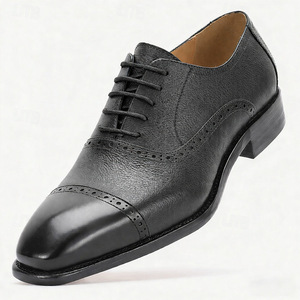 Men's Genuine Leather Oxfords Pointed Toe Lace-up Dress <b>Shoes</b> <b>Height</b> <b>Increasing</b> All Seasons Office Career Style - Product Image 3