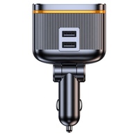 Chargeur de voiture double USB C C27, adaptateur allume-cigare à 2 prises, séparateur, charge rapide, voltmètre LED, 45W PD 12V/24V, ports multiples
