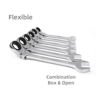 Clé à cliquet combinée CR-V en pouces, clé à molette flexible 1/4 5/16 3/8 7/16 1/2 9/16 5/8 11/16 3/4 13/16 7/8 1 pouce