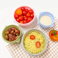 Vaisselle pliable en Silicone Portable 1000ml Design moderne de qualité alimentaire voyage en plein air cuisine bol rétractable Logo personnalisable