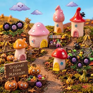 Casa de Hongos Decorativa al por Mayor, Hongo de Resina de Colores Vibrantes, Adornos para Jardín de Hadas, Accesorios DIY para Terrarios B2B - Product Image 1