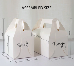 Benutzer definierte Handwerk Bäckerei Party Geburtstag Lebensmittel Verpackung 6 Zoll Hart karton beschichtet Papier <span class=keywords><strong>Box</strong></span> Kuchen Verpackung mit Griff - Product Image 2