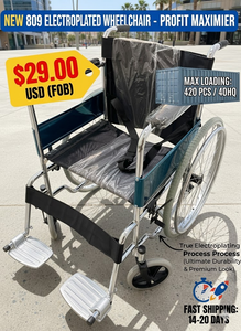 Sedia a Rotelle Pieghevole Cromata Portatile per Facile Trasporto e Utilizzo - Product Image 2