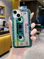 Coque de téléphone avec impression de cassette rétro pour iPhone 16/15/14/13/12 Pro Max, coque transparente antichoc Coque Iphone 	 iphones 15 Pro Max