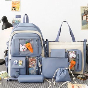 Sac à dos léger pour collégiens et lycéens, cinq pièces, grande capacité, pour les deux épaules - Product Image 1