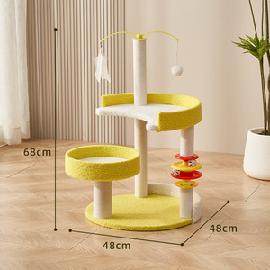 2024 Modern lüks kedi ağacı Scratcher kulesi mobilya doğal Sisal tırmalama mesajları sürdürülebilir ahşap kedi kulesi - Product Image 4