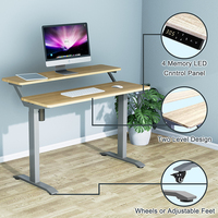 Bureau debout électrique à hauteur réglable ergonomique à double couche, cadre de bureau d'ordinateur intelligent à levage