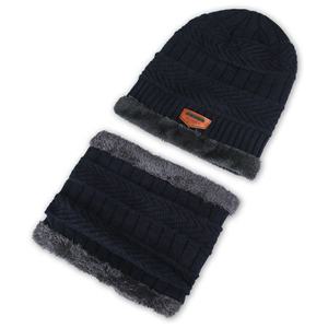 <span class=keywords><strong>MIO</strong></span> Gorro de punto de invierno para hombre y conjunto de protección para el cuello actividad al aire libre grueso cálido gorro de punto a prueba de viento piel dentro de la bufanda conjunto de sombrero - Product Image 4
