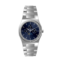 Montres ultra-fines à succès, logo personnalisé, luxe haut de gamme, acier inoxydable 316L, montre chronographe à phases lunaires pour hommes