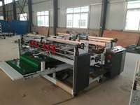 Machine plieuse-colleuse semi-automatique à double bloc de pressage pour la fabrication de cartons ondulés