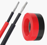 0.6/1kv câble solaire XLPO à un noyau 6mm2 cuivre étamé noir rouge fil électrique photovoltaïque résistant à la chaleur pour l'énergie solaire