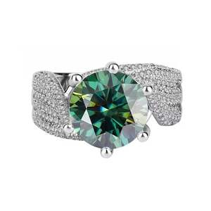 Anillo de Moissanita de 5 Quilates con Corte Brillante VVS, Piedras Preciosas Brillantes y Coloridas, Certificado GRA, Regalo de Boda, Regalo de Navidad, Joyería - Product Image 6