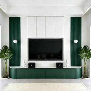 Customized Modern 75 Inch <b>TV</b> Cabinet Solid Wood Home Entertainment Center Stylish Living Room Integrated <b>TV</b> Storage Unit - Product Image 3