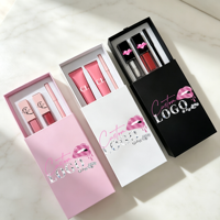 Kit de gloss à lèvres 3-en-1, marque privée, vente en gros, maquillage waterproof, crayon à lèvres mat, huile à lèvres et gloss à lèvres, emballage complet