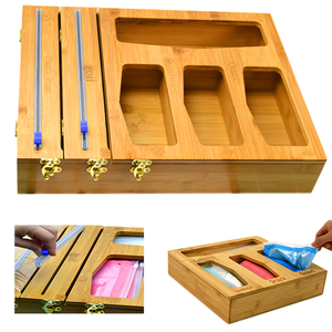 Bamboo Organizer Drawer Organizer Bamboo Natural Bamboo Ziplock Bag Storage Organizer Drawer Organizer Wooden Customized Ziplock Organizer Box
