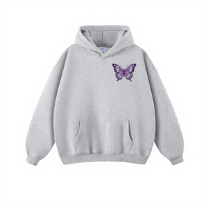 <span class=keywords><strong>Felpa</strong></span> grigia <span class=keywords><strong>con</strong></span> ricamo a <span class=keywords><strong>farfalla</strong></span> viola - <span class=keywords><strong>Felpa</strong></span> alla moda - Comoda pullover - Product Image 1