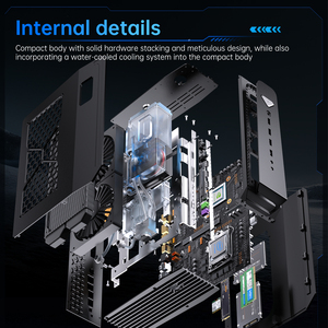 มินิพีซีเกมมิ่งทรงพลัง ระบายความร้อนด้วยน้ำ ใช้ซีพียู Core i9 14900KF 24 คอร์ 32 เธรด พร้อมการ์ดจอ RTX 5070 หน่วยความจำ 2*DDR5 96GB ระบบจัดเก็บข้อมูล NVME4.0 รุ่น PC SL800 มินิพีซี I9 สำหรับเล่นเกม - Product Image 2