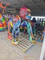 Statue de gorille personnalisée de haute qualité de style moderne en résine pour l'extérieur artisanat sculpture animale graffiti personnalisable