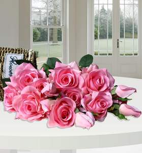 Fleurs artificielles de haute qualité en soie, roses au toucher réel, revêtement en latex, fausses fleurs décoratives pour mariage, fête, anniversaire, salle d'exposition - Product Image 6