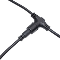 Connecteur étanche de type T pour extérieur, câble 2 ou 3 broches mâle/femelle en PVC pour éclairage mural LED