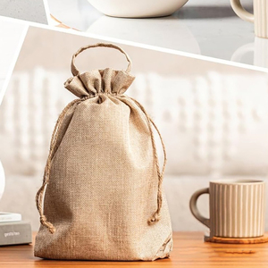 Bán buôn thanh lịch màu nâu nhỏ Vải Bố túi dây kéo Pouch quá khổ Hữu Cơ linen dây kéo túi với biểu tượng tùy chỉnh thấp moq - Product Image 6