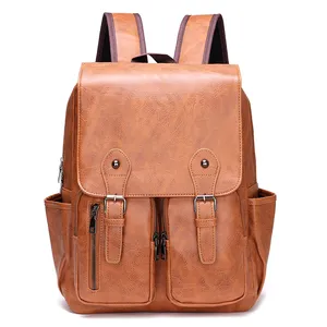 अवकाश डिजाइन लैपटॉप बैग थोक आकस्मिक कस्टम हस्तनिर्मित पु चमड़े Bagpack backbag