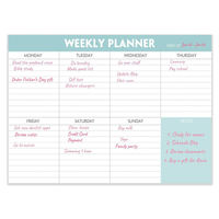 Bloc-notes de planification hebdomadaire personnalisé, calendrier hebdomadaire détachable avec 50 feuilles non datées, couverture en PP, taille et couleur personnalisables