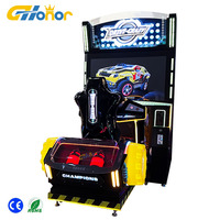 Simulateur de course automobile avec écran HD de 43 pouces, machine de jeu d'arcade à monnayeur avec mouvement pour centre de divertissement