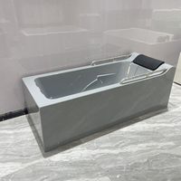 Baignoire Spa Autoportante Moderne en Résine Acrylique Écologique à Surface Solide avec Fonction de Trempage et Vidange pour Appartements et Hôtels
