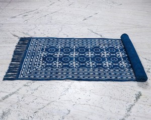 Indigo Black Hand Block Printed Cotton <b>Runner</b> Rug Handmade Boho Floor <b>Carpet</b> Various Sizes - Product Image 4
