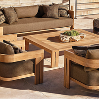 Ensemble de conversation robuste pour jardin et patio, avec coussins épais et charme rustique, canapé d'extérieur