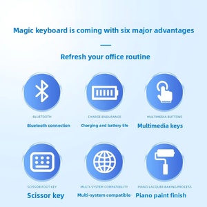 <span class=keywords><strong>Teclado</strong></span> Inalámbrico Ultrafino, Recargable, con Teclas de Tijera, Compatible con Múltiples Sistemas <span class=keywords><strong>para</strong></span> iPad/Tablet/Laptop/PC - Product Image 4