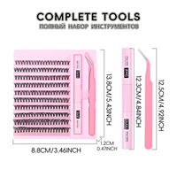 200 cils DIY en éventail naturels avec cils effilés, aspect naturel, courbure D, cils en grappe 30D/40D et cheveux synthétiques de 8-16mm