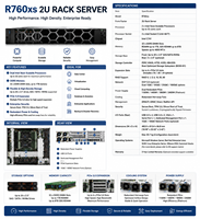 Servidor en Rack R760xs 2U con Procesador Intel Xeon Scalable, Servidor Empresarial para Virtualización de Centros de Datos y Computación en la Nube