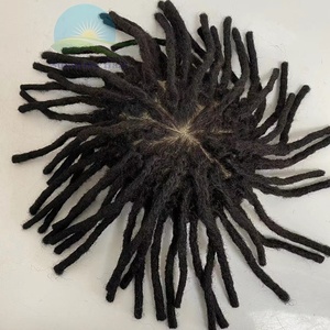 Perruque de cheveux humains en soie, 8 pouces, dreadlocks, perruque européenne vierge, perruque noire pour hommes, dreadlock, toupies, vente en gros - Product Image 5