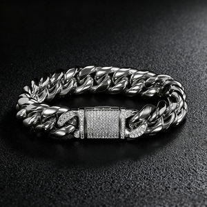 सोने की प्लेटेड स्टेनलेस स्टील चेन हार 12 मिमी हिप-हॉप क्यूबन जिरकॉन स्टेनलेस स्टील हार - Product Image 4