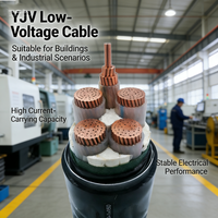 Cable de Alimentación de Bajo Voltaje YJV 0.6/1kV, Cable con Núcleo de Cobre y Aislamiento XLPE para Construcción de Edificios y Distribución Industrial