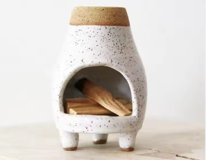 Bougeoir en céramique Palo Santo Porte-encens Palo Titulaire pour Sage Table personnalisée <span class=keywords><strong>Blanc</strong></span> moucheté Fait à la main en bois de <span class=keywords><strong>santal</strong></span> brun - Product Image 1