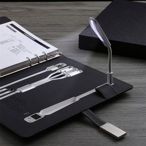Banco de Energía de Cuero PU con Luz LED de 8000 mAh, Carga Inalámbrica, Cuaderno con Memoria USB de 8/16/32 GB, Set de Regalo Multifuncional - Product Image 4