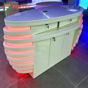 Professional Smoke Shop Display Cabinet Wood Glass Showcase Counter LED Light Tobacco Display Cabinet - Product Image 6