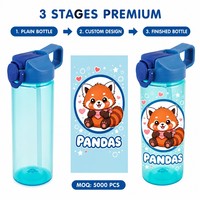 Bouteille d'eau en plastique PET pour enfants avec couvercle, vente en gros