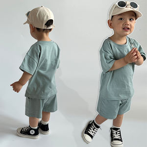 カスタムOネックオーガニックコットン半袖サマーオーバーサイズベビー無地Tシャツ - Product Image 2