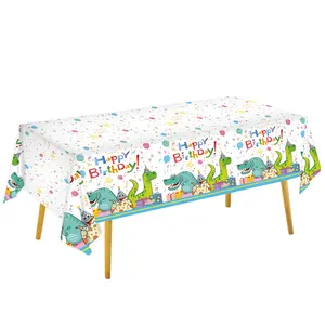 Dinosaur Birthday Party Tablecloth - Dinosaur Plastic Disposable Table Cover