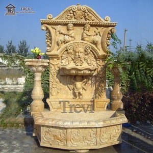 Fuente de Pared de Mármol de Lujo <span class=keywords><strong>TREVI</strong></span>, Tallada a Mano en Piedra Natural Blanca, Fuente de Cascada para Jardín Exterior, Decoración de Villas - Product Image 3