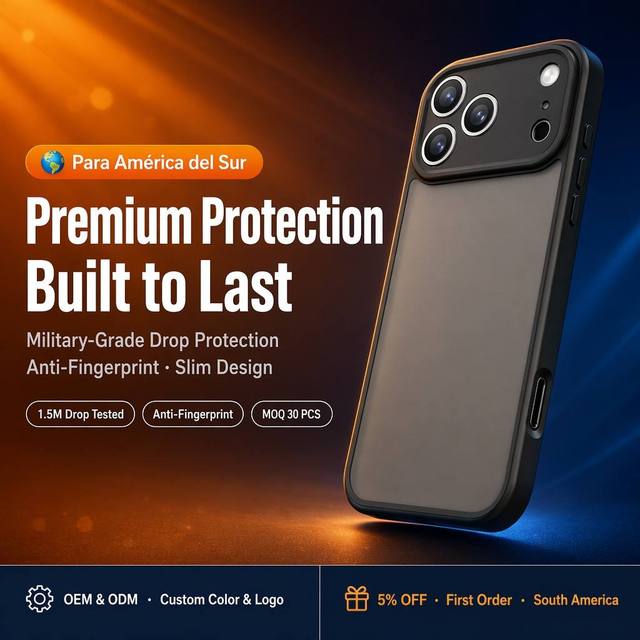 For iPhone 18 17 16 15 Pro Max, TPU PC Matte Protective Phone case Accessories One Stop Fundas Para Celular