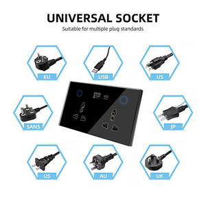 147*86 Reino Unido UE EE. UU. Smart Zigbee Tuya Universal doble toma de corriente con 2 USB tipo C PD para Alexa <span class=keywords><strong>Google</strong></span> Alice Smart Socket Remote - Product Image 6