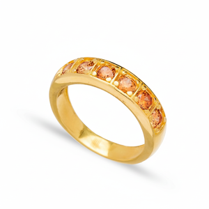 Citrine <b>CZ</b> Stone Band <b>Ring</b> Trendy Jewellery Wholesale Handcrafted Turkish 925 Sterling Silver Jewelry - Product Image 2
