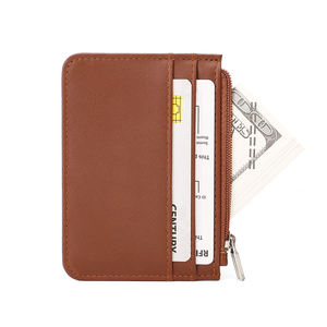 Custom Logo PU Leather <strong>Card</strong> <strong>Case</strong> Pocket Wallet Women Credit <strong>Card</strong> Holder Purse With Zipper Pocket - Product Image 4